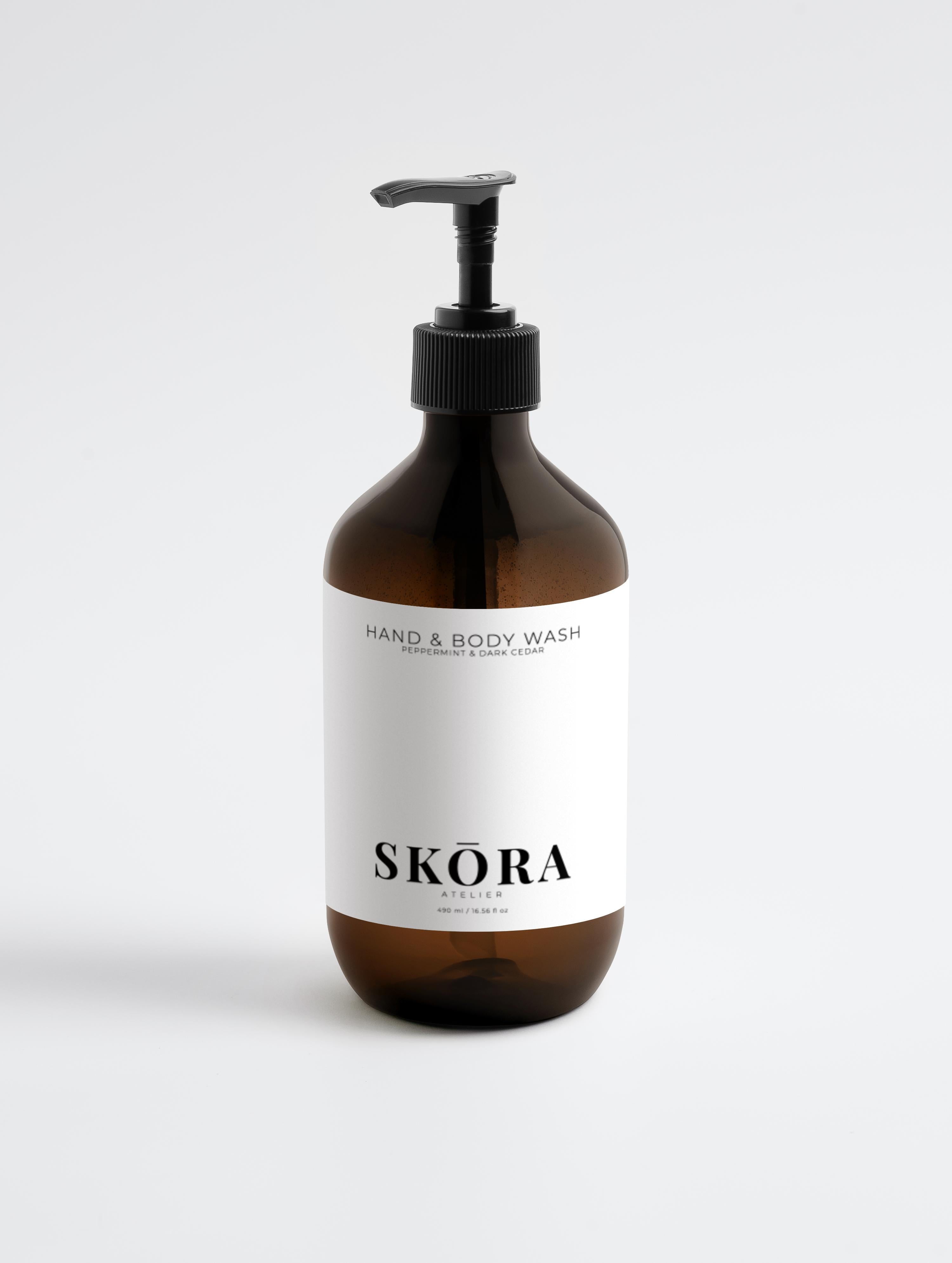Hand & Body Wash, Peppermint & Dark Cedar (490 ml)